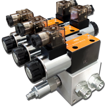 ROZDZIELACZ HYDRAULICZNY CETOP 2 SEKCYJNY 60L ELEKTRYCZNY 230V